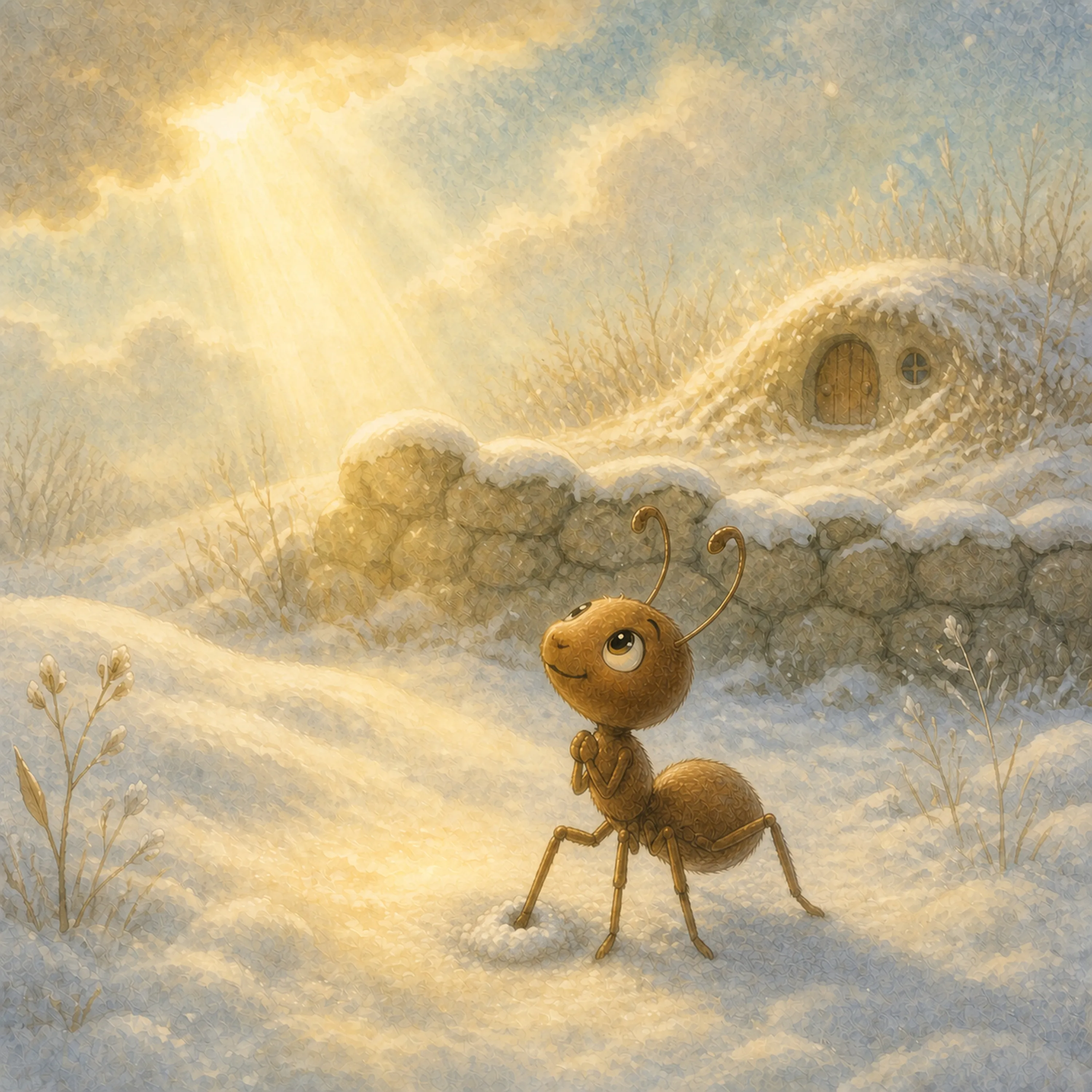 Ilustração de A Formiguinha e a Neve