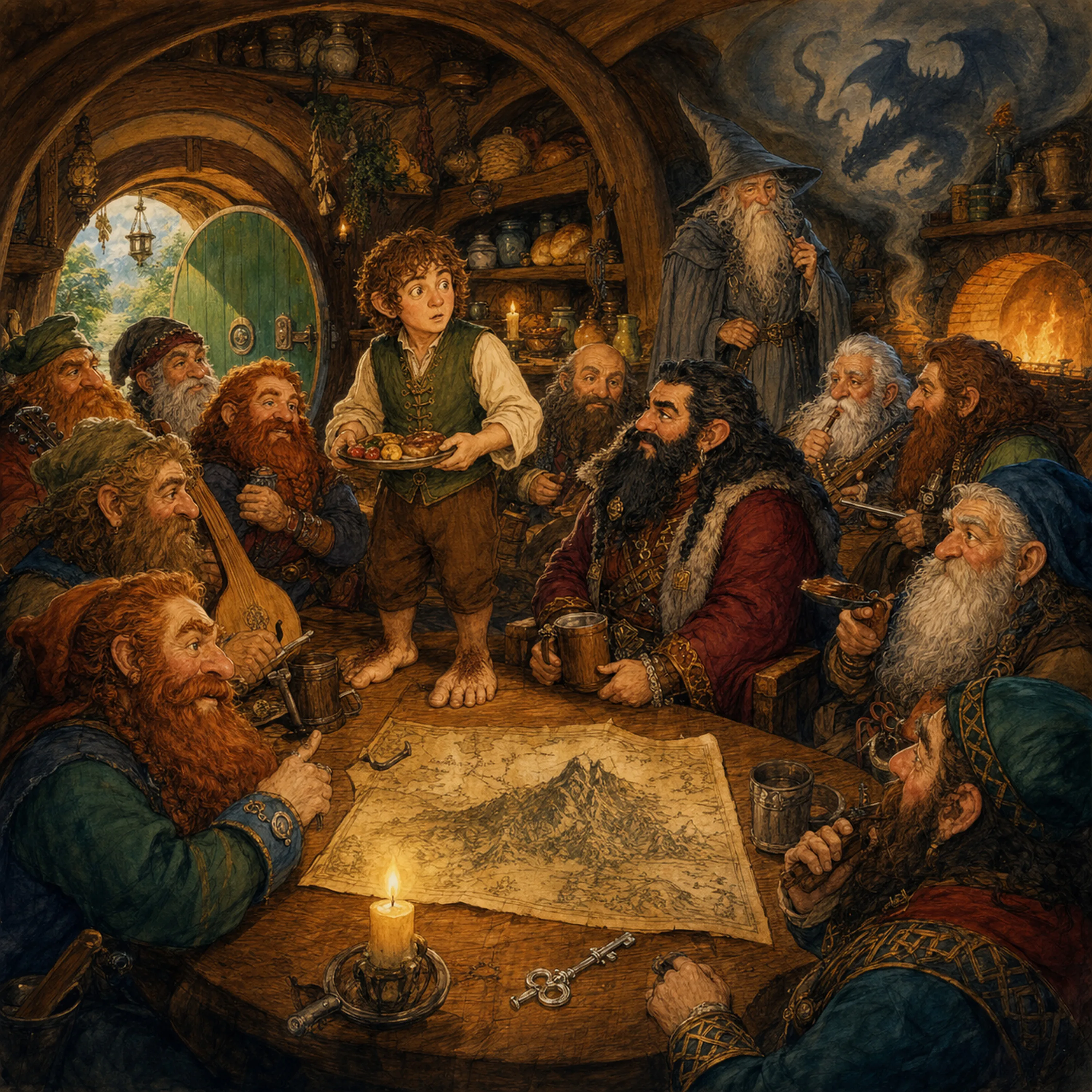 Ilustração de O Hobbit — Uma Festa Inesperada