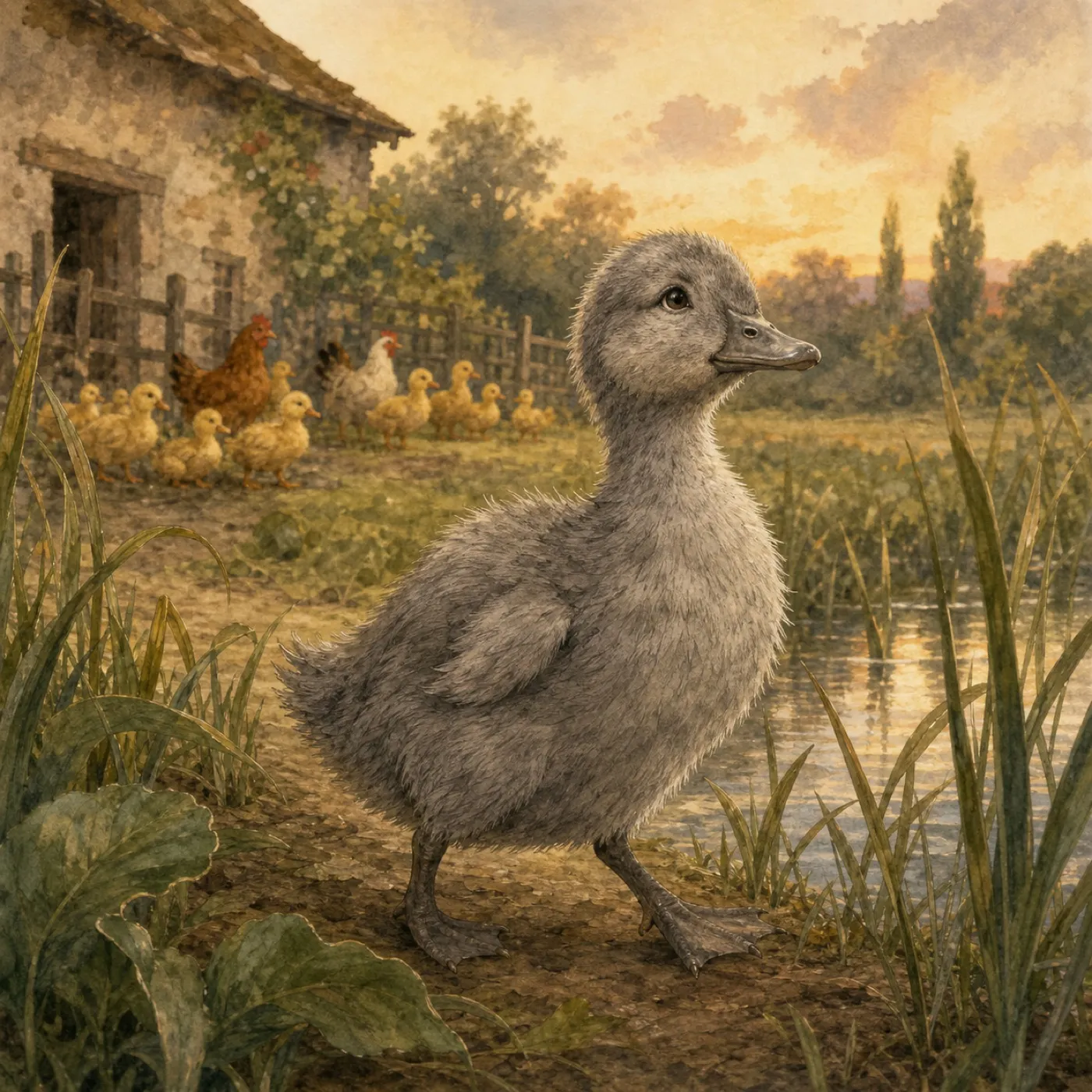 Ilustração de O Patinho Feio