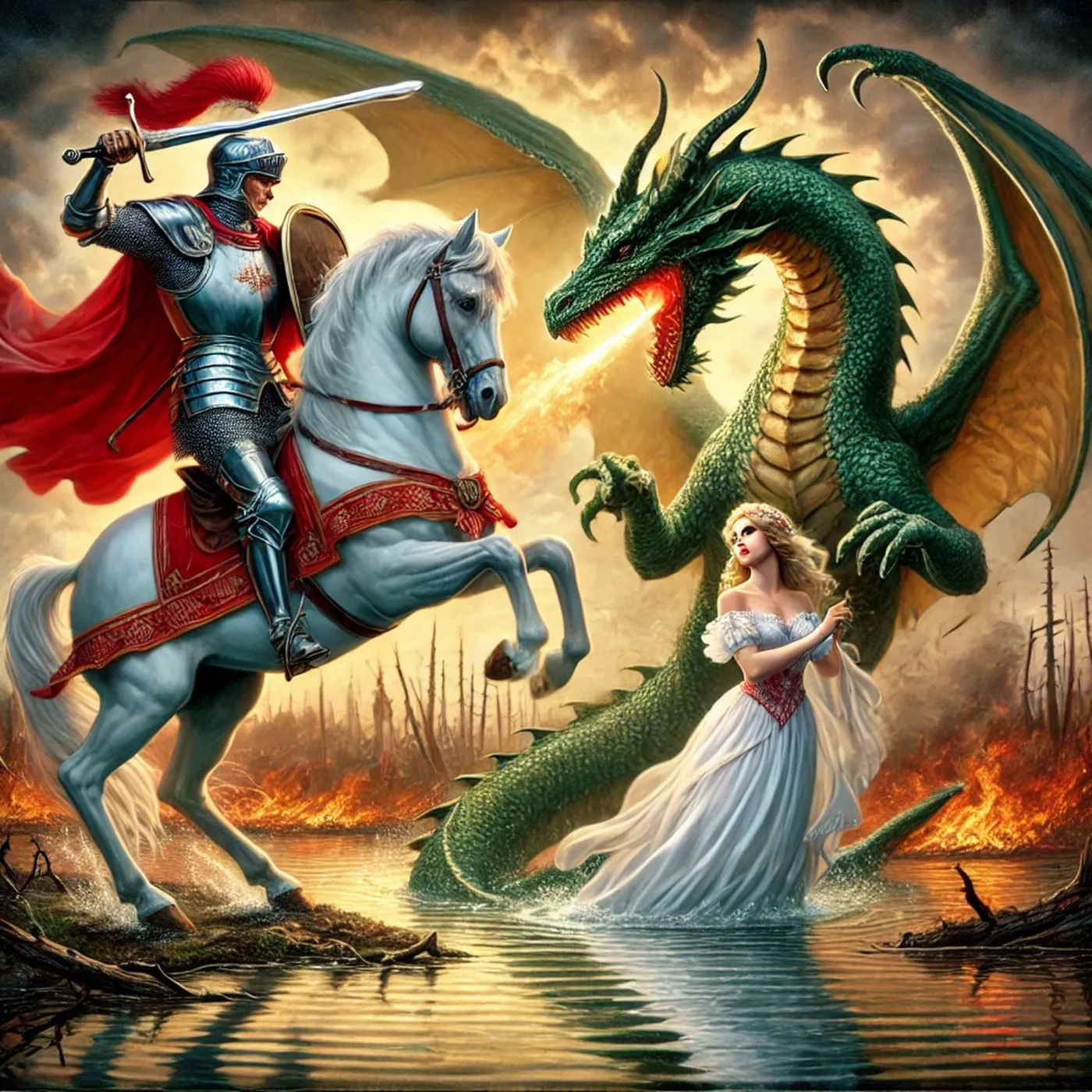 Ilustração de São Jorge e o Dragão